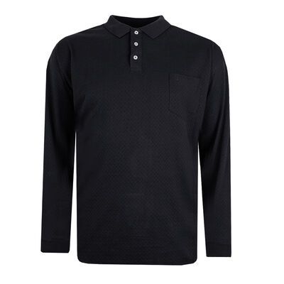 NORTH 56° TEXTURED L/S POLO-new arrivals-KINGSIZE BIG & TALL