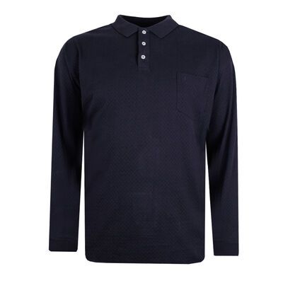 NORTH 56° TEXTURED L/S POLO-new arrivals-KINGSIZE BIG & TALL