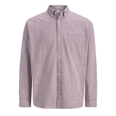 JACK & JONES RED STRIPE L/S CASUAL SHIRT-new arrivals-KINGSIZE BIG & TALL