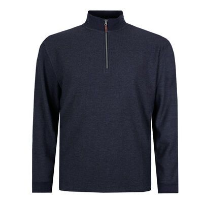 BACKBAY DENIM TEX ¼  ZIP PULLOVER-new arrivals-KINGSIZE BIG & TALL