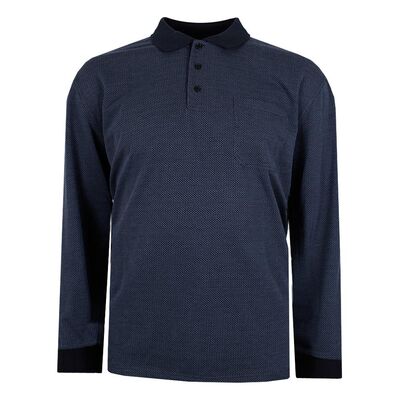 BACKBAY TEXTURED L/S POLO-new arrivals-KINGSIZE BIG & TALL