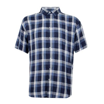 BACKBAY 221 CHECK LINEN S/S SHIRT-new arrivals-KINGSIZE BIG & TALL