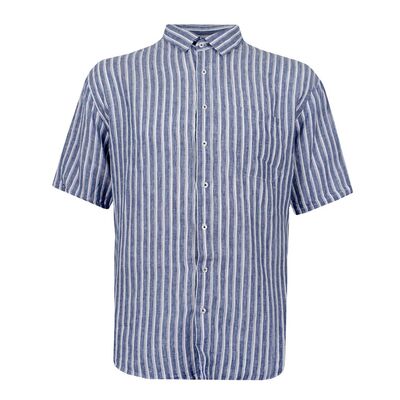 BACKBAY 224 STRIPE LINEN S/S SHIRT -new arrivals-KINGSIZE BIG & TALL