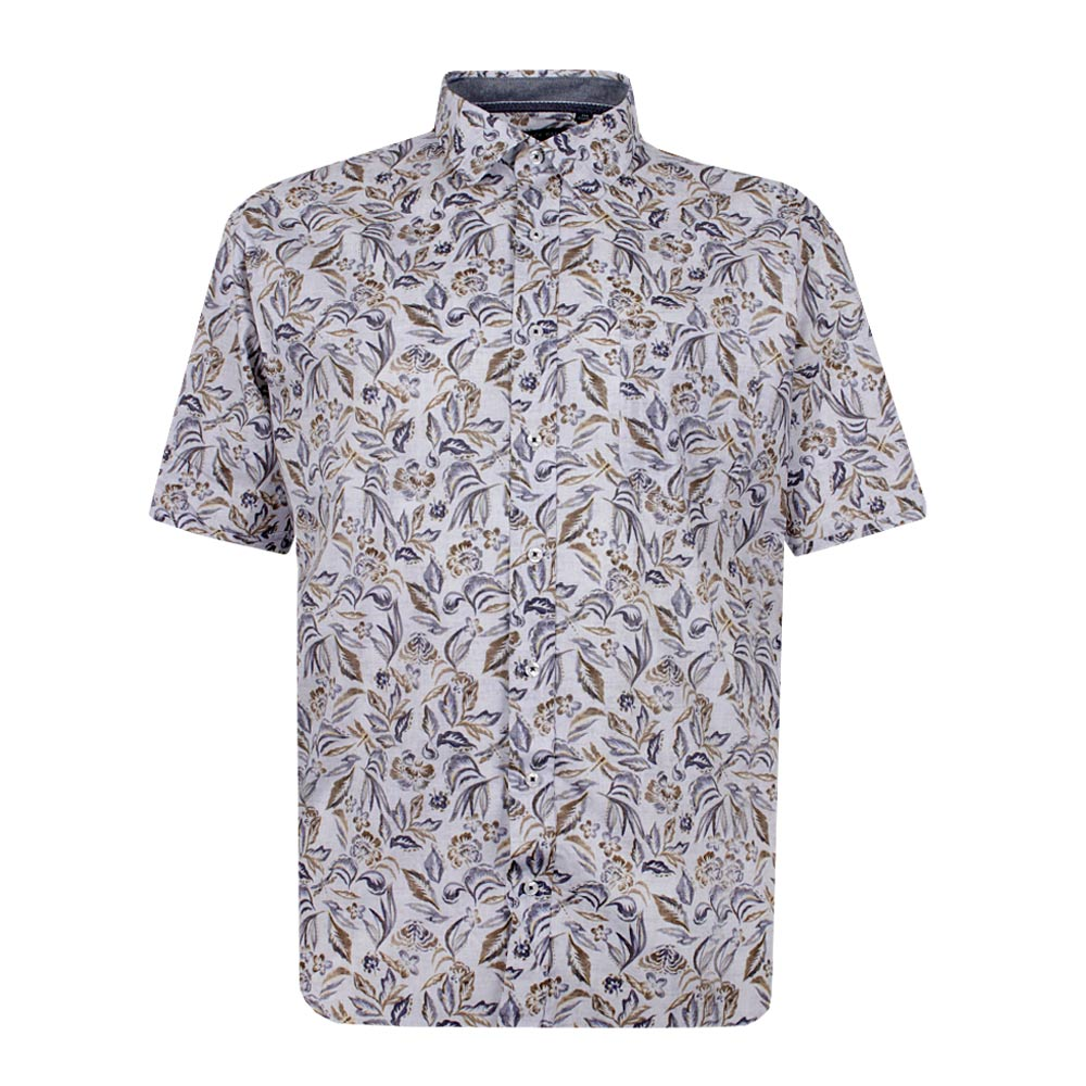 BACKBAY 219 LEAF PRINT S/S SHIRT