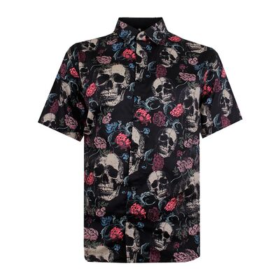 KAM FLORAL SKULL S/S SHIRT-new arrivals-KINGSIZE BIG & TALL