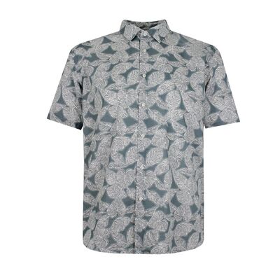 GAZMAN 0017 LEAF PRINT S/S SHIRT-new arrivals-KINGSIZE BIG & TALL
